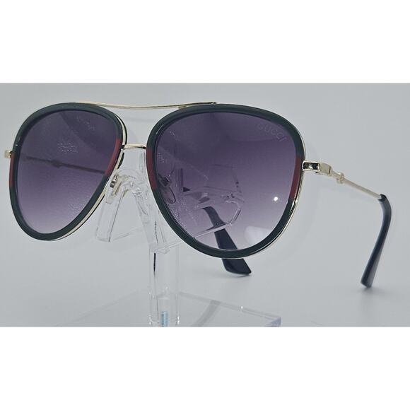 Authentic Gucci Green Burgundy Aviator Sunglasses GG 3534 Italy 62-14-135 K7